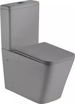 Унитаз-компакт Weltwasser Gelbach 001 MT-GR с бачком и сиденьем микролифт, серый матовый