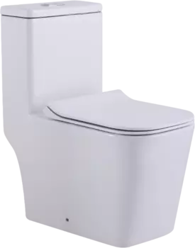 Унитаз-моноблок напольный SantiLine SL-5024 безободковый, с микролифтом, белый