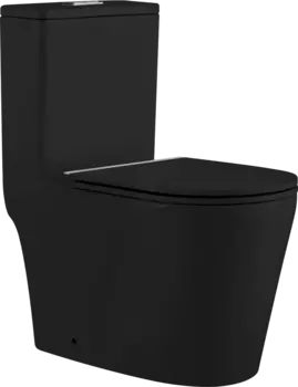 Унитаз-моноблок напольный SantiLine SL-5029MB матовый черный, микролифт
