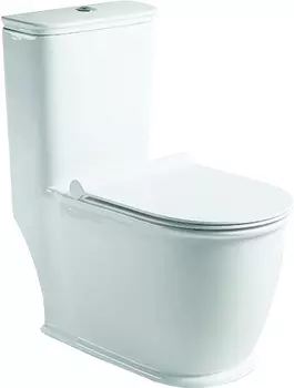 Унитаз-моноблок напольный SantiLine SL-5019 безободковый, с микролифтом