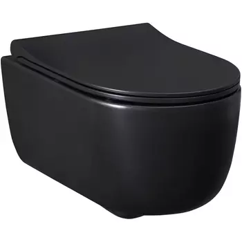 Унитаз подвесной Allen Brau Priority безободковый с сиденьем микролифт черный матовый