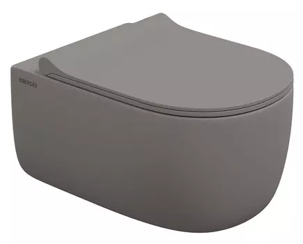 Унитаз подвесной Berges Ego серый с сиденьем микролифт