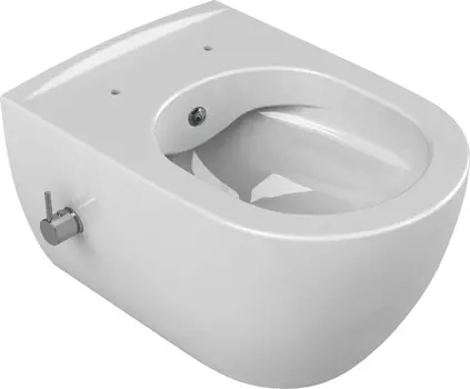 Унитаз подвесной Boheme Bianca 966-W 963-2 с микролифтом, безободковый, белый глянец