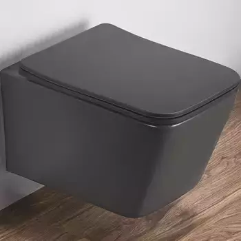 Унитаз подвесной CeramaLux 5170MDH серый матовый с сиденьем микролифт