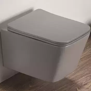 Унитаз подвесной CeramaLux 5170MH светло-серый матовый с сиденьем микролифт