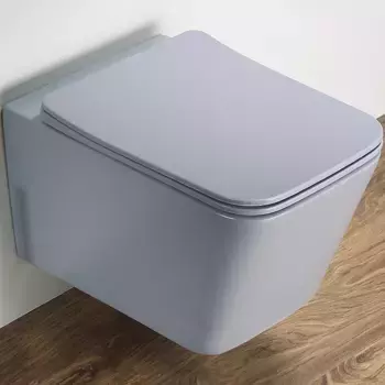 Унитаз подвесной CeramaLux 5170MHL голубой матовый с сиденьем микролифт