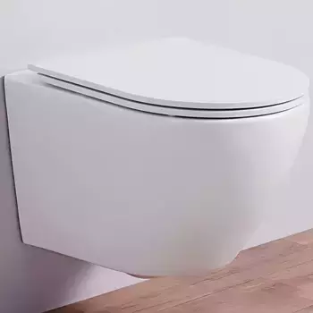 Унитаз подвесной CeramaLux 5177 белый с сиденьем микролифт