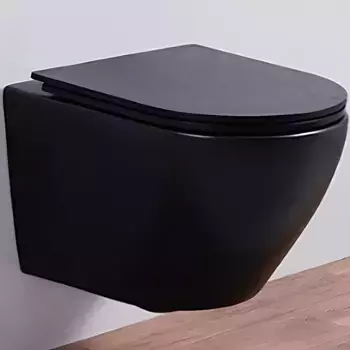 Унитаз подвесной CeramaLux 5177MB черный матовый с сиденьем микролифт