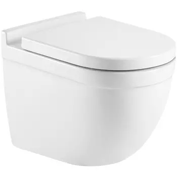 Унитаз подвесной CeramaLux 2198MW белый матовый с сиденьем микролифт