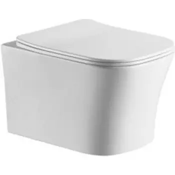 Унитаз подвесной CeramaLux 2618E белый с сиденьем микролифт