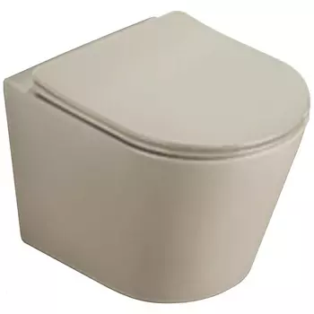 Унитаз подвесной Ceramalux B2330-4MC бежевый матовый, капучино с сиденьем микролифт