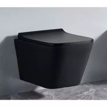 Унитаз подвесной CeramaLux NS5170MB черный матовый с сиденьем микролифт