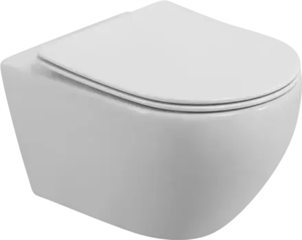 Унитаз подвесной Cezares Stream безободковый, с сиденьем микролифт белый