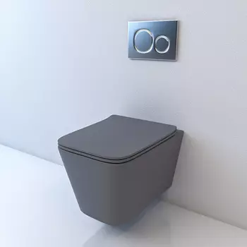 Унитаз подвесной Esbano Gartez серый матовый с сиденьем микролифт