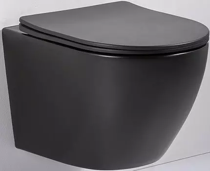 Подвесной унитаз Gid Bm2198 черный матовый, с сиденьем микролифт