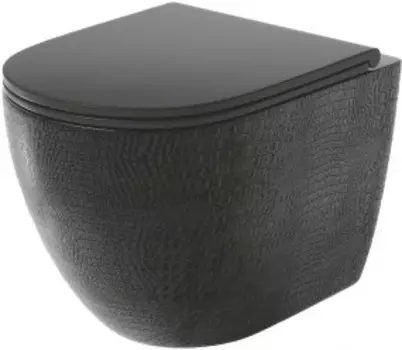 Унитаз подвесной Grossman GR-4455BBLS безободковый, черный глянцевый