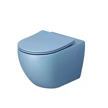 Унитаз подвесной Grossman Color голубой матовый с сиденьем микролифт