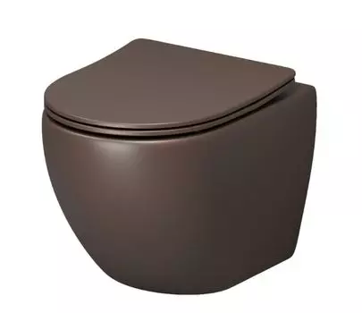 Унитаз подвесной Grossman Color коричневый матовый с сиденьем микролифт