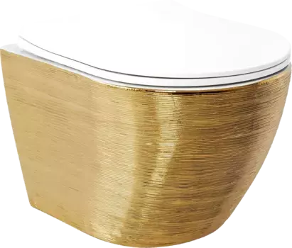 Унитаз подвесной Grossman GR-4455GWS безободковый, золото