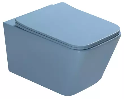 Унитаз подвесной SantiLine SL-5007BL с микролифтом, голубой матовый