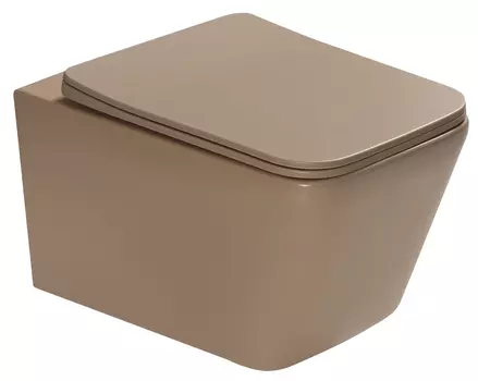 Унитаз подвесной SantiLine SL-5007KH с микролифтом, коричневый матовый