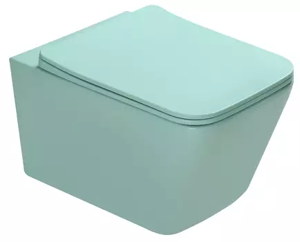 Унитаз подвесной SantiLine SL-5007LG с микролифтом, светло-зеленый матовый