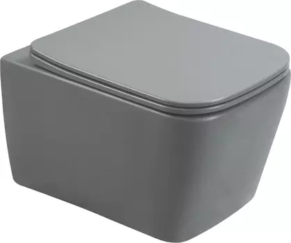 Унитаз подвесной SantiLine SL-5007MG с микролифтом, серый матовый