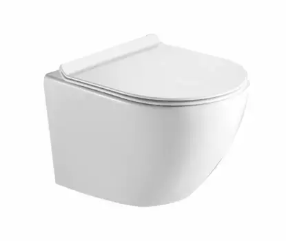 Унитаз подвесной Timo Kulo безободковый с сиденьем микролифт белый