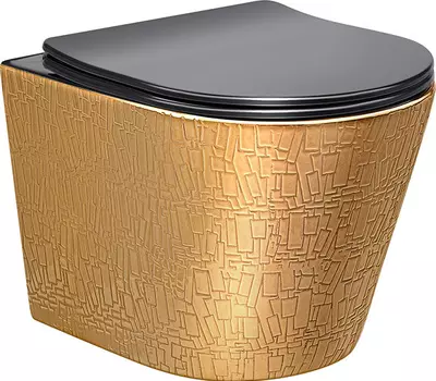 Унитаз подвесной Vincea Piatti VT1-11G1B золотой, черный