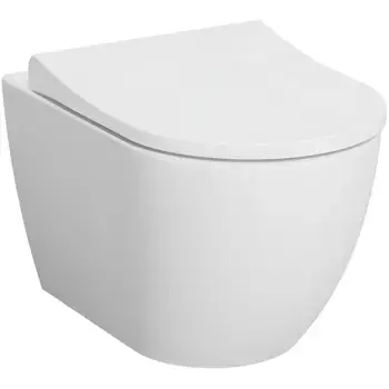 Унитаз подвесной Vitra Mia Round SmoothFlush безободковый с сиденьем микролифт белый