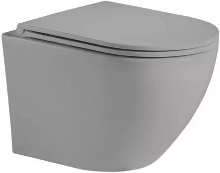 Унитаз подвесной Weltwasser WW Merzbach 004MT-GR безободковый, с микролифтом, серый матовый