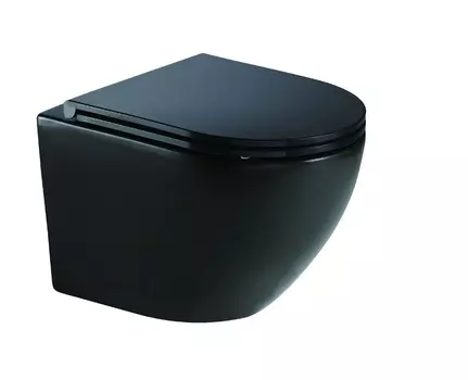 Унитаз подвесной Weltwasser WW Merzbach 041 XL MT-BL безободковый, с микролифтом, матовый черный