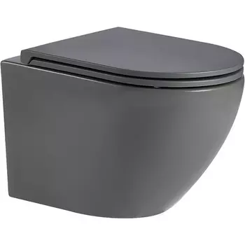 Унитаз подвесной WeltWasser Merzbach 041 с сиденьем микролифт, серый матовый