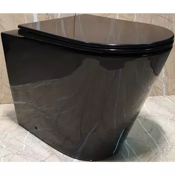 Унитаз приставной Ceramalux черный (NS-3178-18)