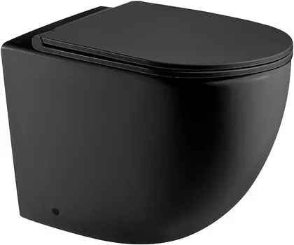 Унитаз приставной Weltwasser Merzbach 002 с сиденьем микролифт, черный матовый