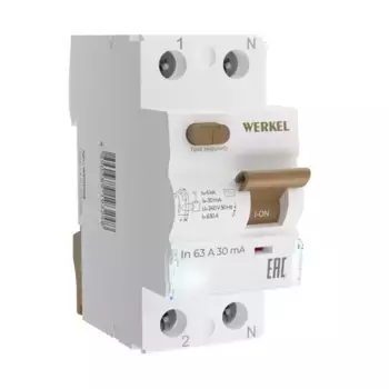 Устройство защитного отключения Werkel 1P+N 63A 30mА АС 6kА W912P636 4690389193125
