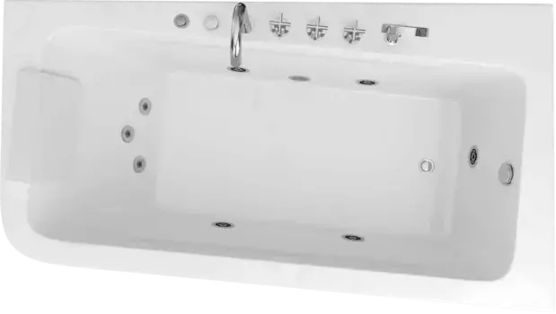 Ванна акриловая Grossman 170х95 R белый с гидромассажем