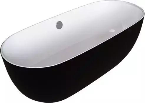 Ванна акриловая Grossman 170x80 черный - белый матовый