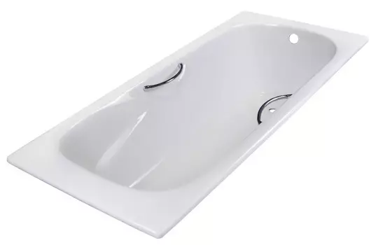 Ванна чугунная Kaiser 170х75 с антискользящим покрытием и ручками белый