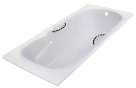 Ванна чугунная Kaiser 170х80 с антискользящим покрытием и ручками белый