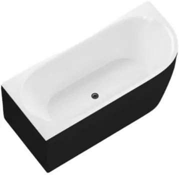 Ванна FAMILY ELEGANT A 1800х800 мм акрил.,слив-перелив, Белый /черный–матовый Black matte (293076)