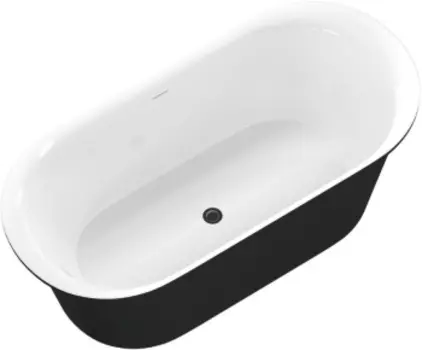 Ванна FAMILY SMART 1700х780 мм акриловая,слив-перелив, Белый /черный–матовый Black matte (293083)