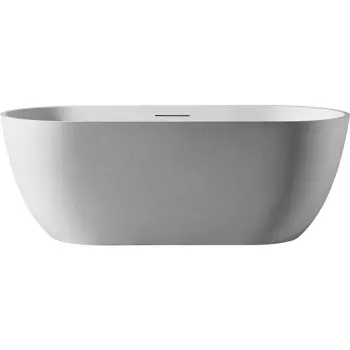 Ванна из искусственного камня Abber Frankfurt 170x75 см, отдельностоящая, матовая белая, овальная, со сливом-переливом