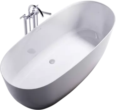 Ванна из искусственного камня Астра-Форм Атрия 01010065 160x75 см, отдельностоящая, матовая белая, овальная, на ножках