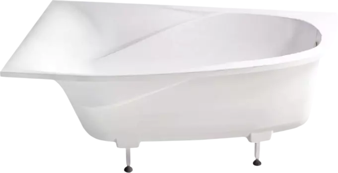 Ванна из искусственного камня Астра-Форм Селена 01010080 170x100 см, угловая, левая, встраиваемая, матовая белая, асимметричная, на ножках