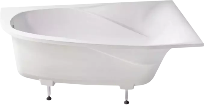 Ванна из искусственного камня Астра-Форм Селена 01010081 170x100 см, угловая, правая, встраиваемая, матовая белая, асимметричная, на ножках