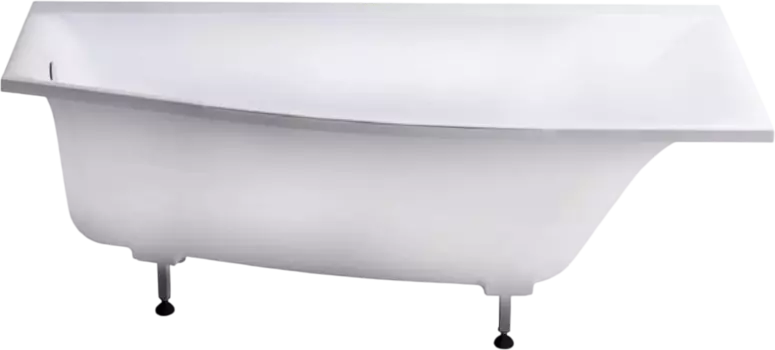 Ванна из искусственного камня Астра-Форм Скат 01010083 170x75 см, угловая, правая, встраиваемая, матовая белая, асимметричная, на ножках