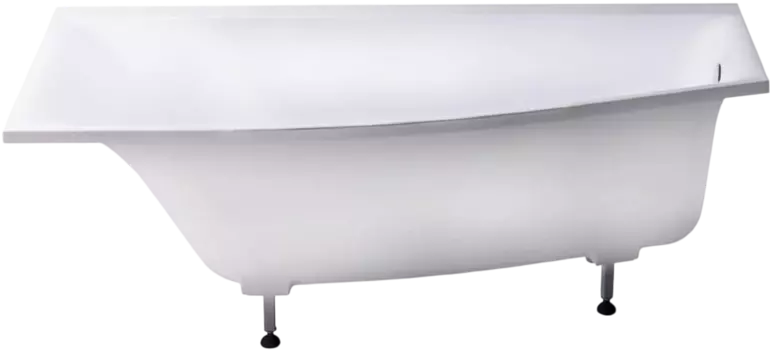 Ванна из искусственного камня Астра-Форм Скат 01010082 170x75 см, угловая, левая, встраиваемая, матовая белая, асимметричная, на ножках