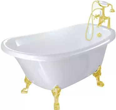 Ванна из искусственного камня Фэма Салерно 2 белая, ножки золото