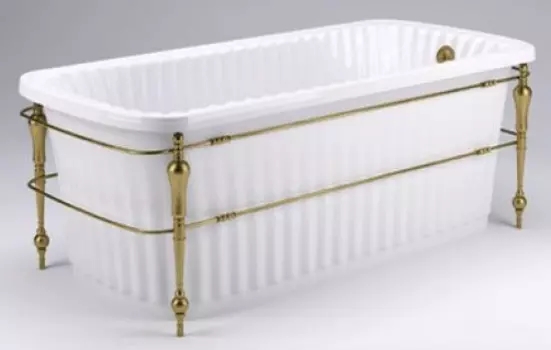 Ванна из искусственного камня Migliore Olivia 24378 174x80 белая, каркас бронза